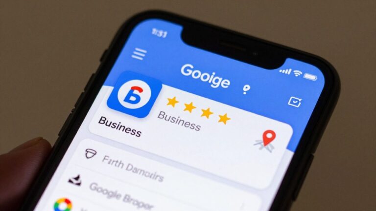 Wizytówka Google na ekranie smartfona