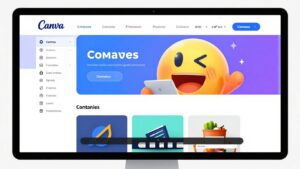 Profesjonalna strona internetowa Canva na ekranie komputera.