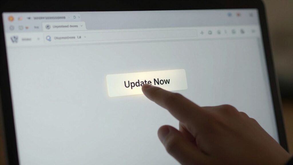 Ręczna aktualizacja WordPressa na ekranie komputera.