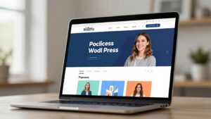 Profesjonalna strona WordPress na ekranie laptopa