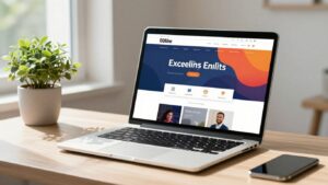 Nowoczesna strona internetowa na ekranie laptopa