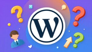 Logo WordPress i interfejs quizu osobowości.