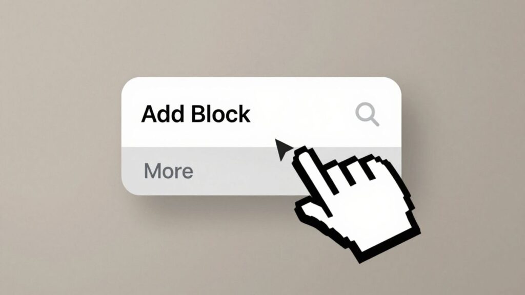 Interfejs WordPress z przyciskiem "Więcej"
