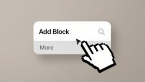 Interfejs WordPress z przyciskiem "Więcej"