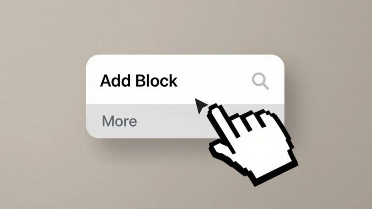 Interfejs WordPress z przyciskiem "Więcej"