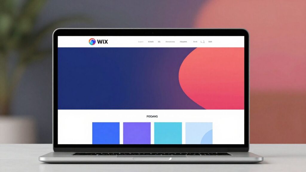 Darmowa strona Wix na ekranie laptopa.
