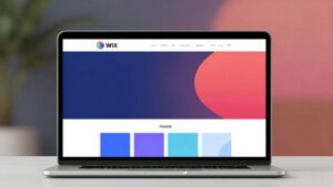 Darmowa strona Wix na ekranie laptopa.