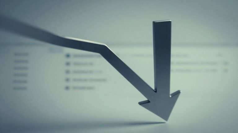 Strzałka ruchu w dół zmieniająca się w strzałkę w górę.