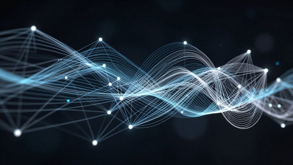 Abstrakcyjna sieć danych symbolizująca widoczność i AI.