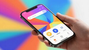 Aplikacja mobilna na ekranie smartfona